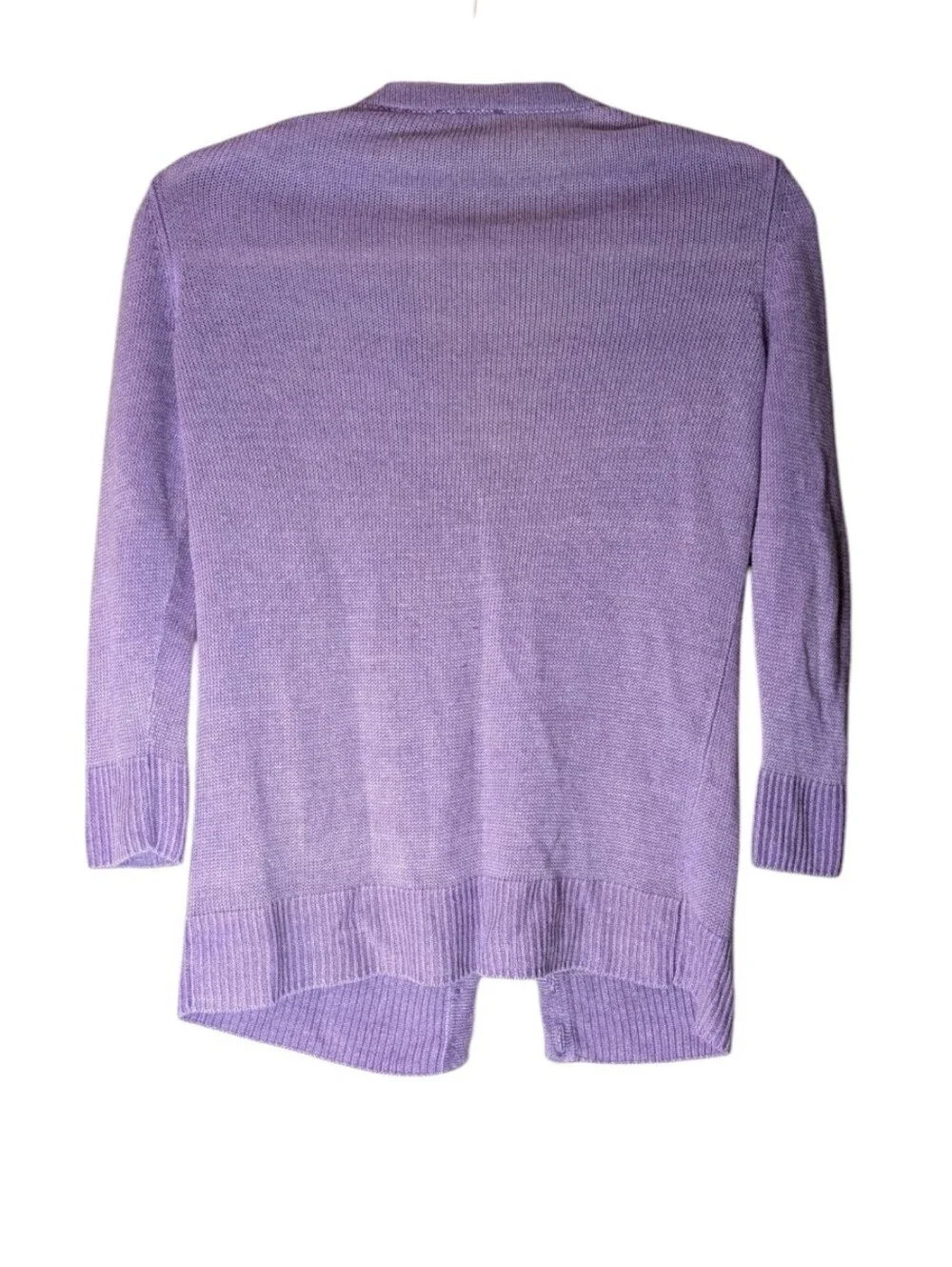 Talbots Women's V-Neck Cardigan Sweater Light Purple Button Front Size P Linen - Picture 2 of 8